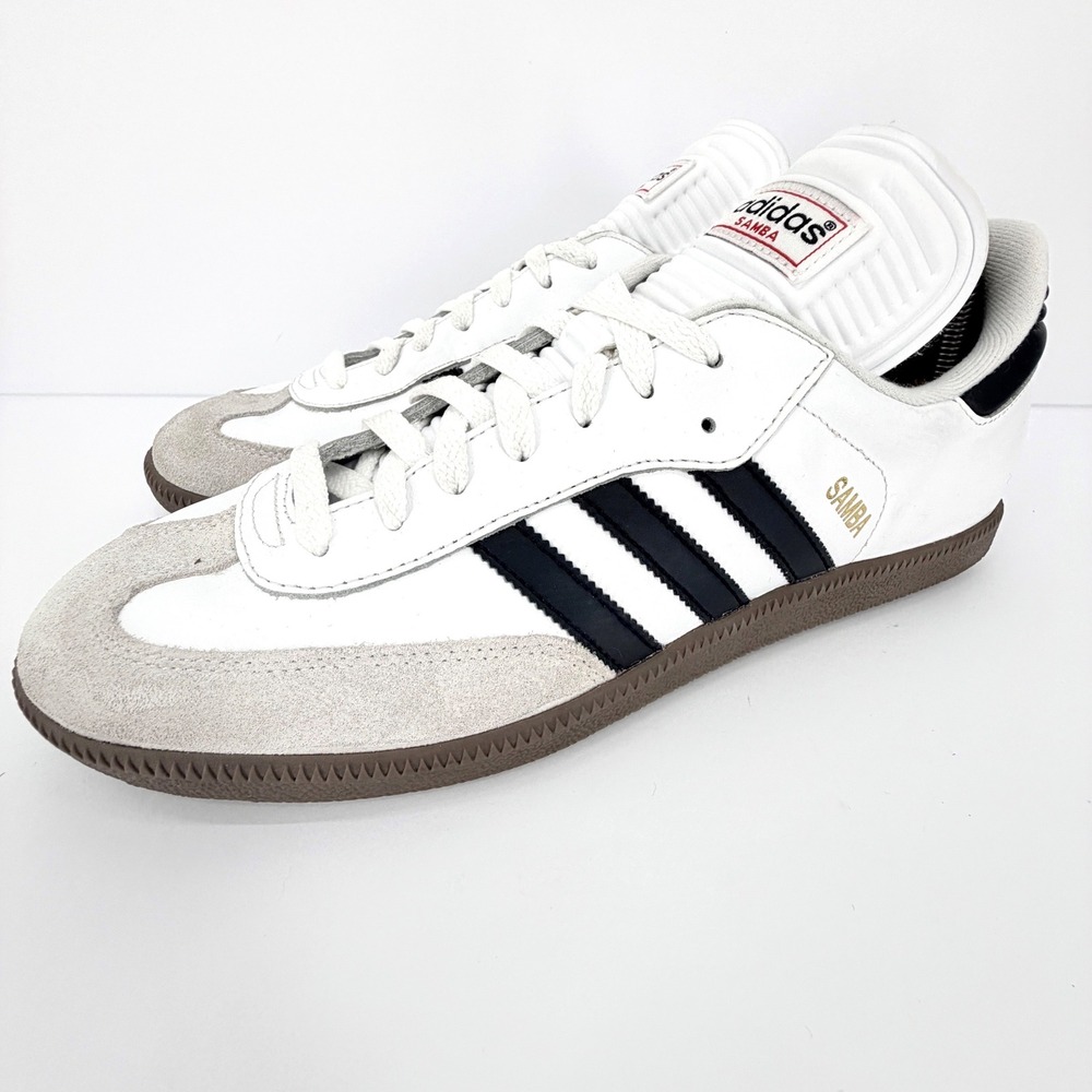 Adidas Samba Classic Men's 11.5 White Black Gum 772109 Leather Soccer Sneakers
